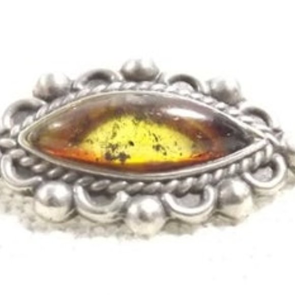 Vintage Amber Bracelet w/ Occlusions in 925 Silver - Picture 4 of 8